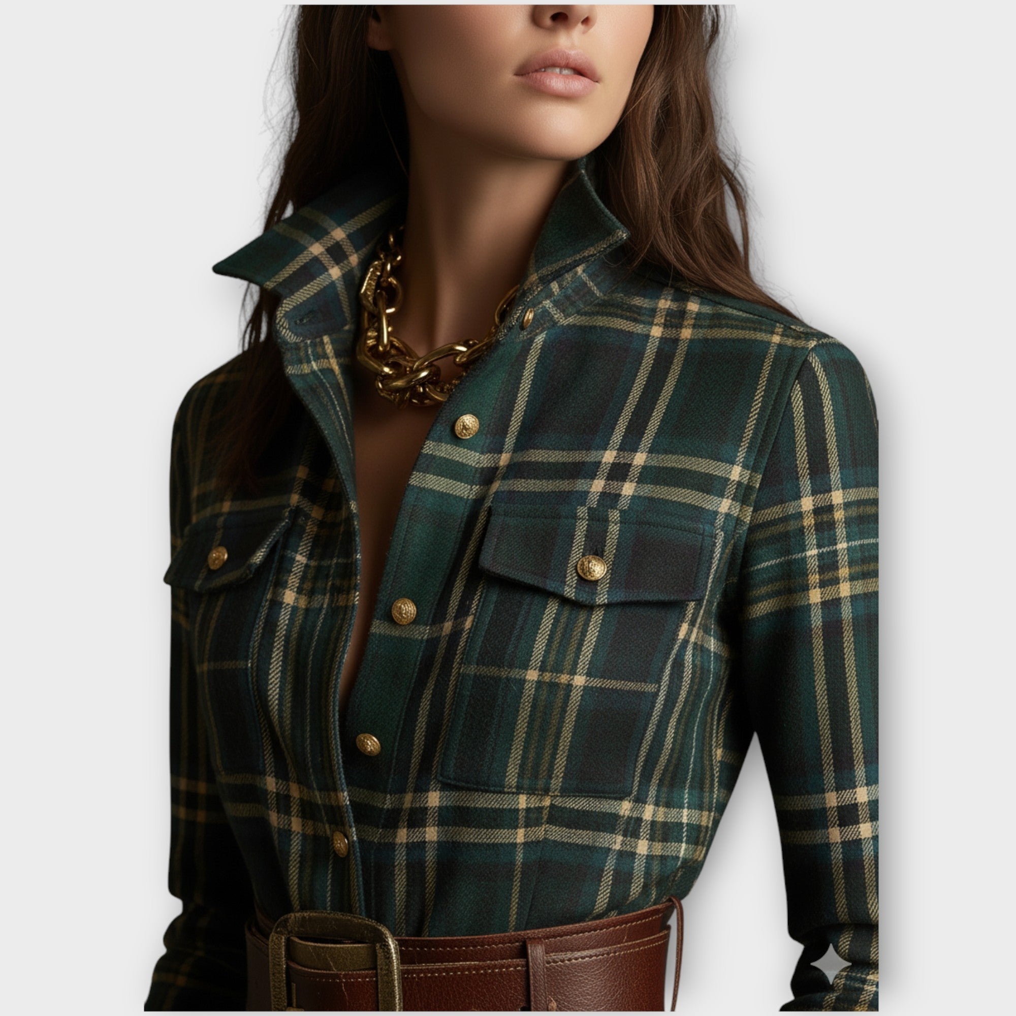 Davellia | Retro Plaid Maxi Dress
