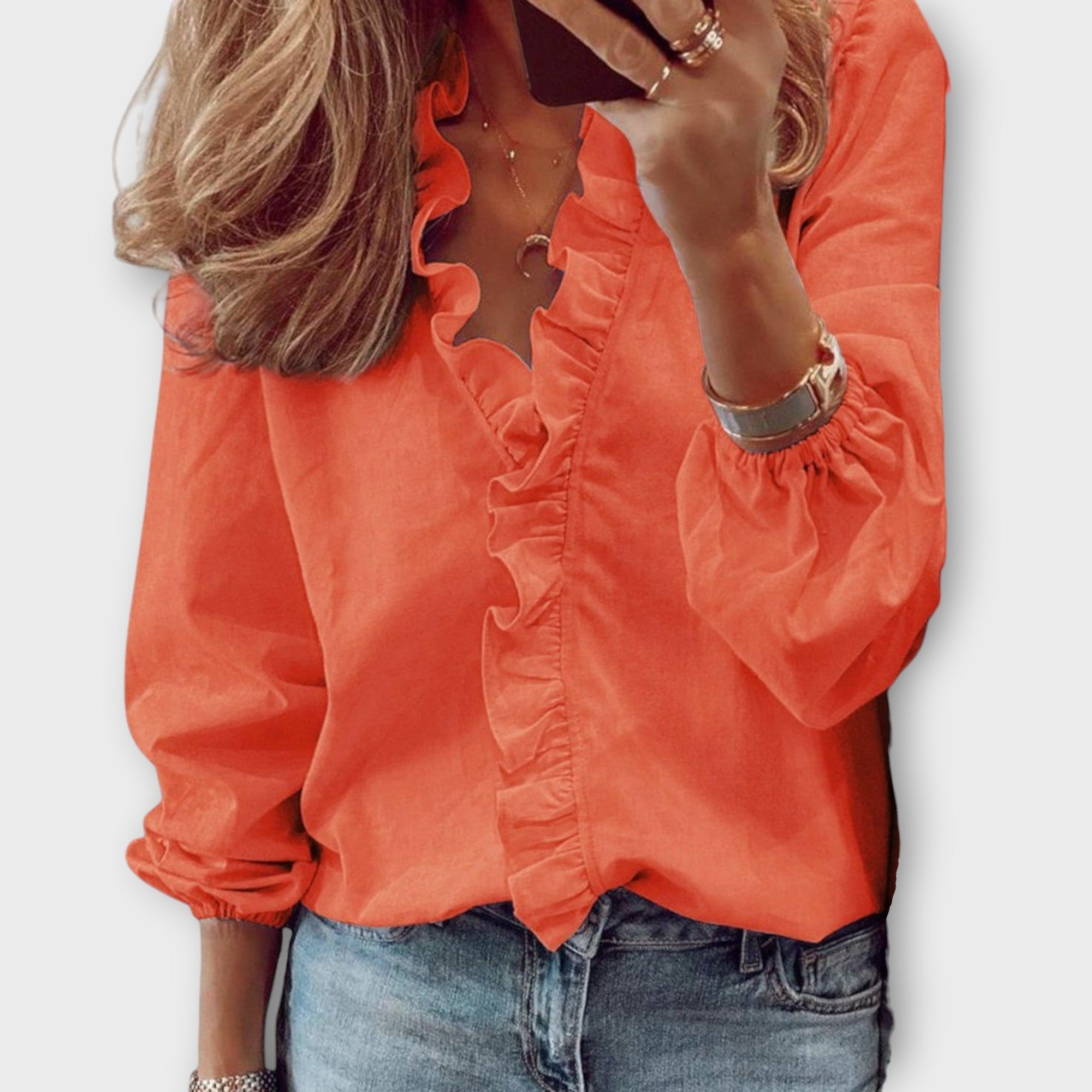 Davellia | V-Neck Ruffle Top