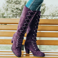 Davellia | Women’s Lace-Up Block Heel Long Boots