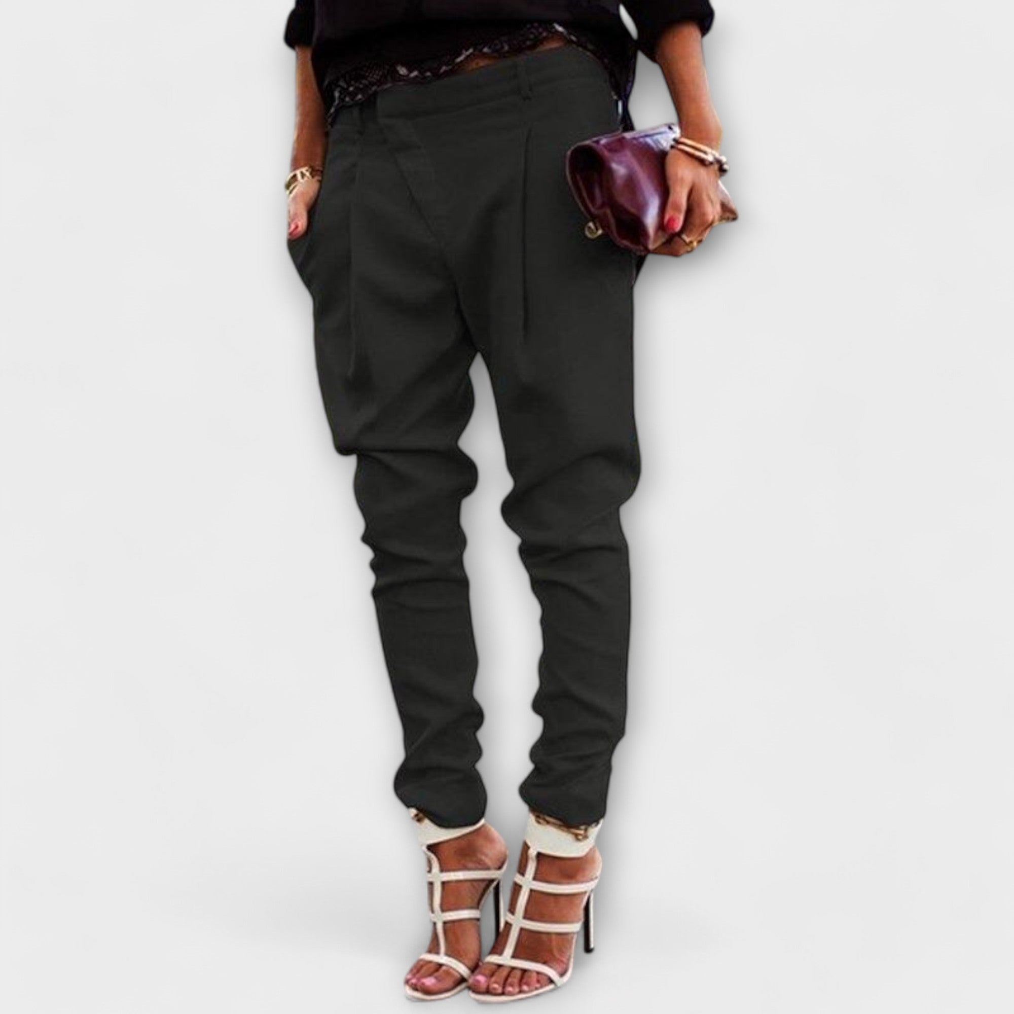 Davellia | Women’s Pleated Tapered Pants