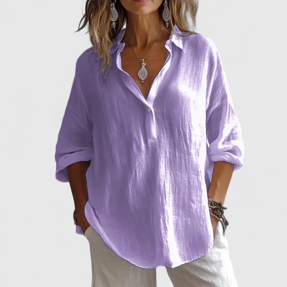 Davellia | Women’s Boho Button Detail Spring Blouse