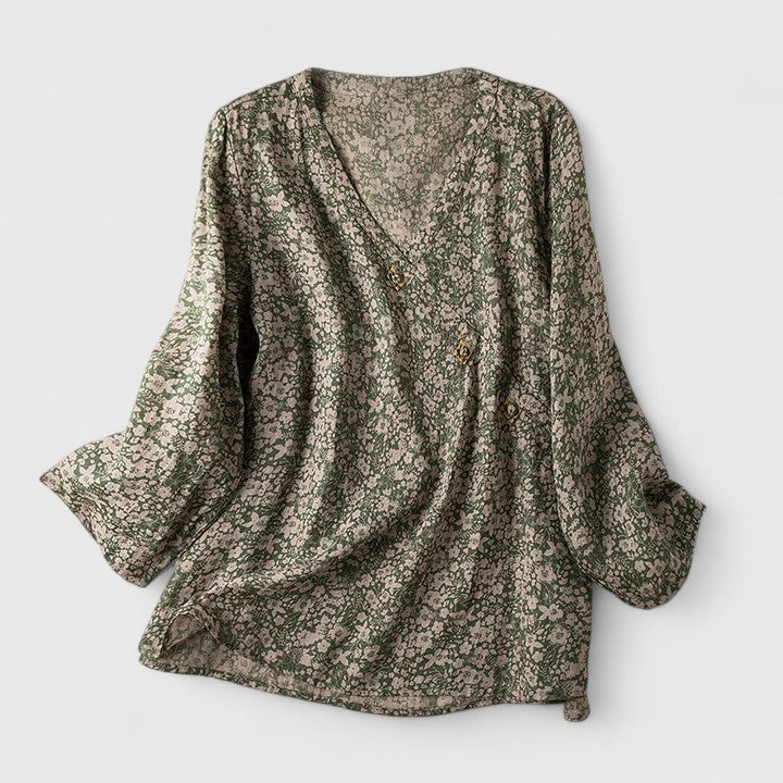 Davellia | Women's Elegant Textured V-Neck Wrap Blouse
