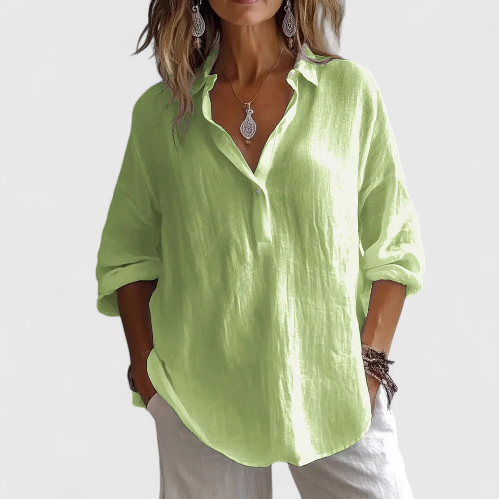 Davellia | Women’s Boho Button Detail Spring Blouse