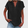 Davellia | Women's Casual Linen V-Neck Blouse