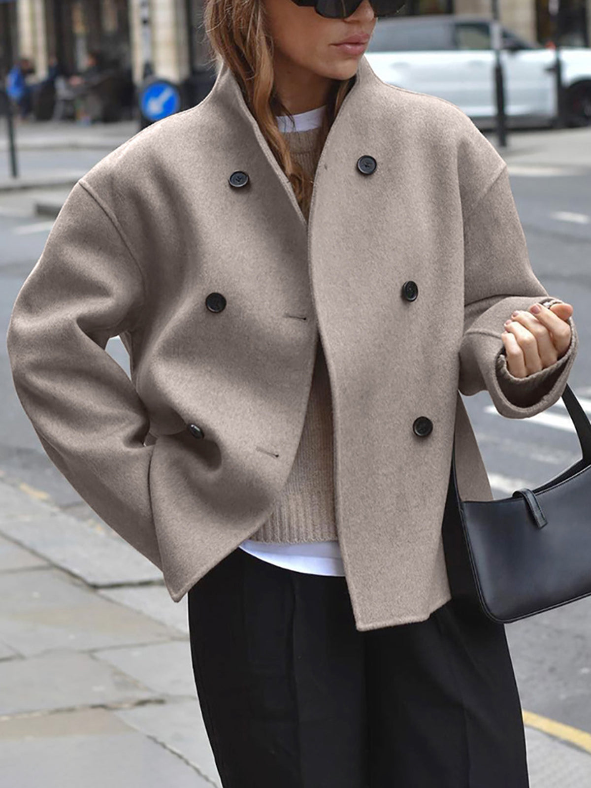 Davellia | Classic Chic Double-Breasted Coat for Women