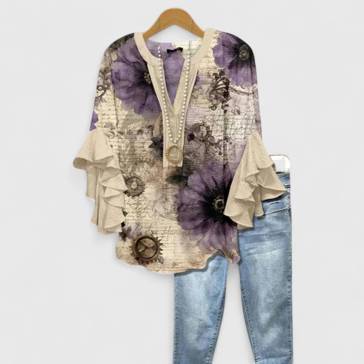Davellia | Vintage Print Inspired Top