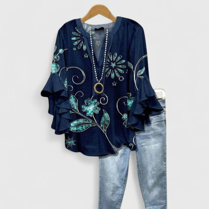 Davellia | Vintage Print Inspired Top