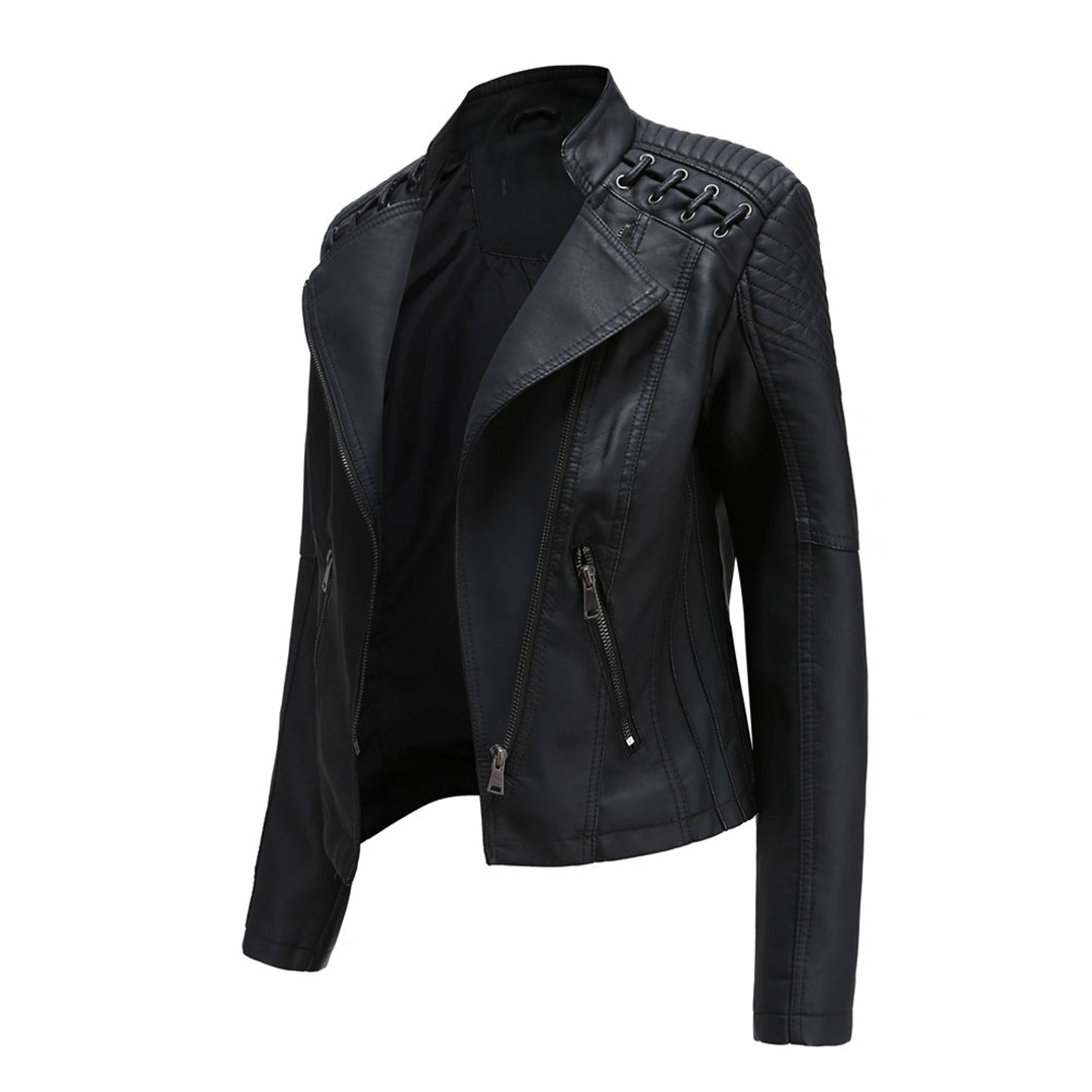 Davellia | Women’s Trendy Zipper Front Jacket
