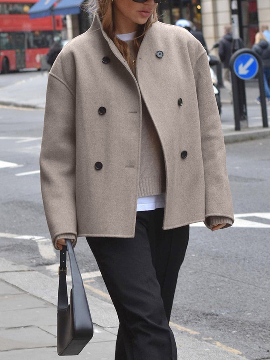 Davellia | Classic Chic Double-Breasted Coat for Women