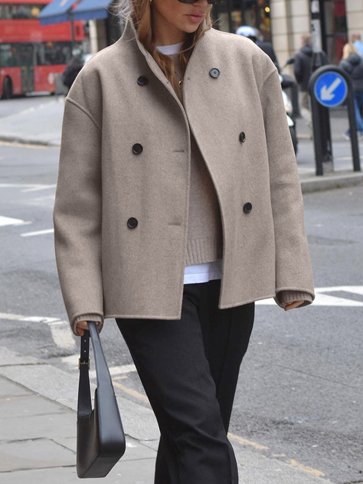 Davellia | Classic Chic Double-Breasted Coat for Women
