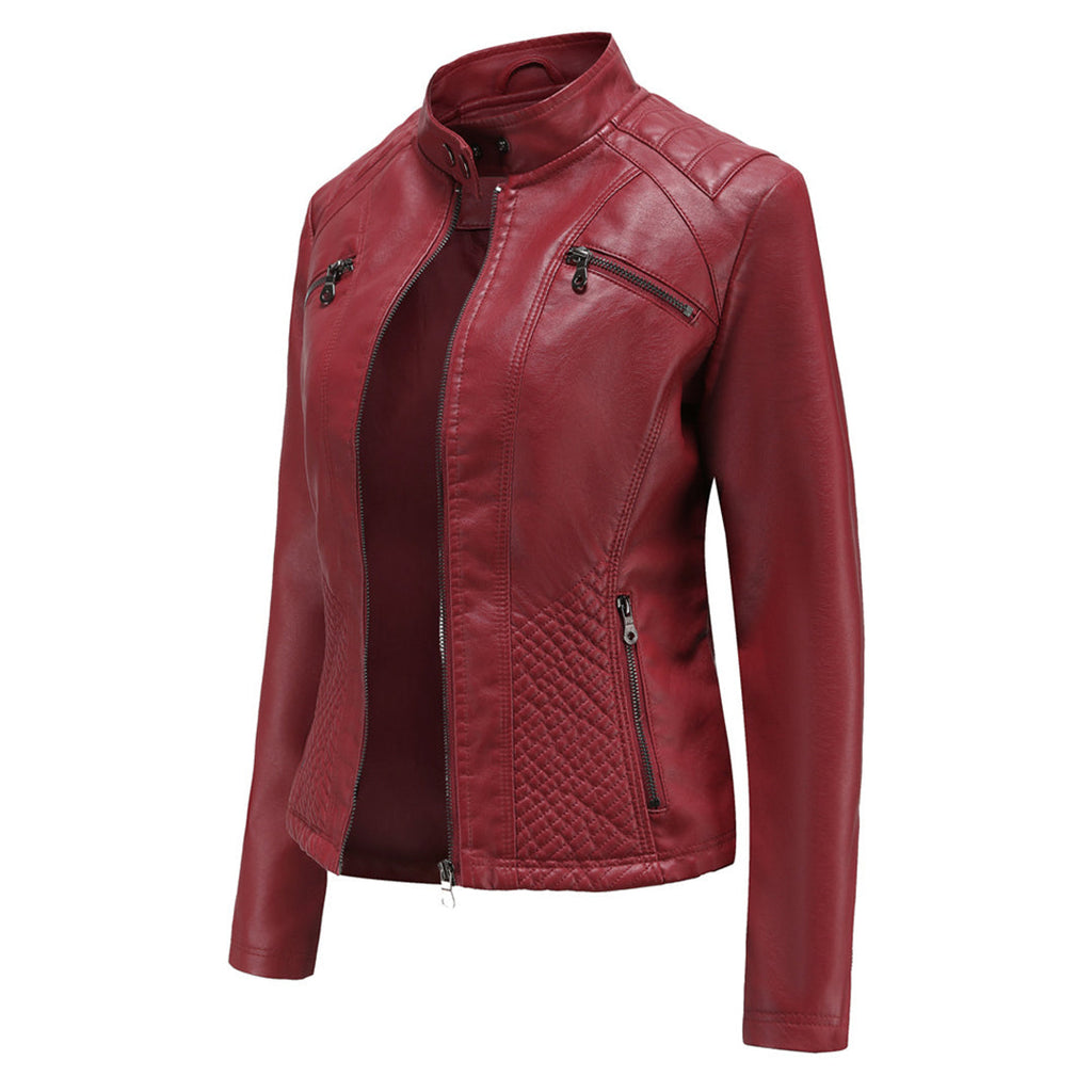 Davellia | Women’s Classic Zip-up Biker Jacket