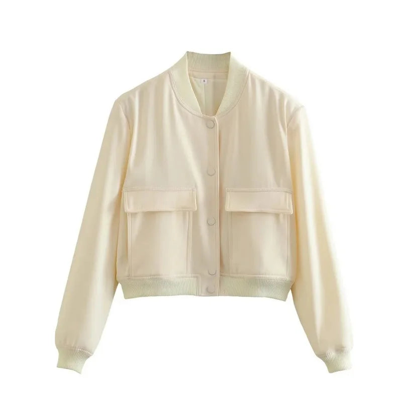 Davellia | Women’s Casual Pocket Front Bomber Jacket