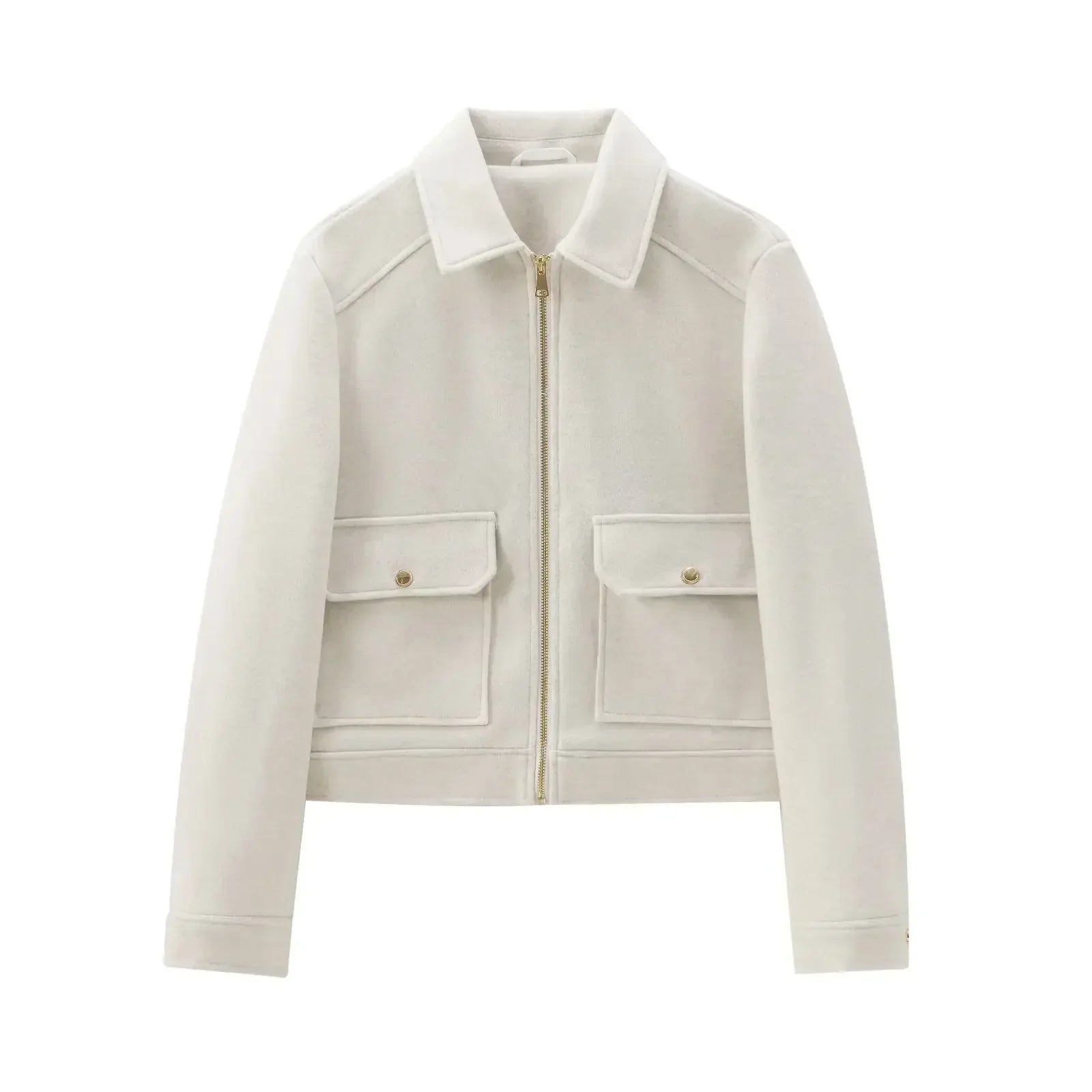 Davellia | Women’s Zippered Wool Bomber Jacket