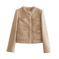 Davellia | Women's Tweed Button-Down Jacket