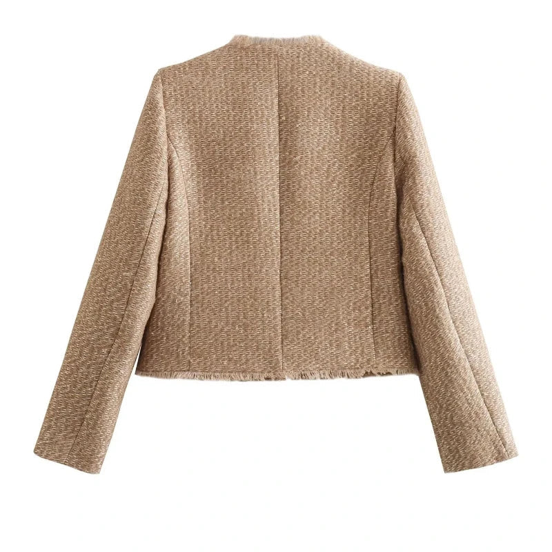 Davellia | Women's Tweed Button-Down Jacket