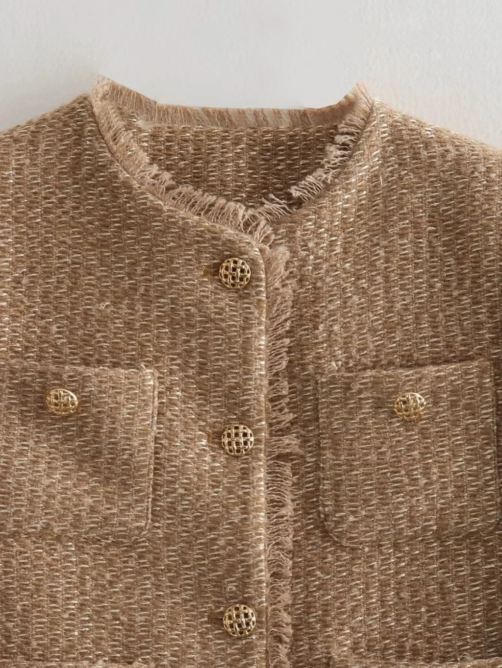 Davellia | Women's Tweed Button-Down Jacket