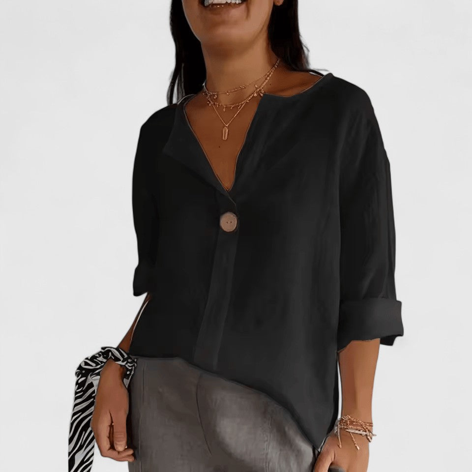 Davellia | Women’s Minimalist Button Casual Blouse