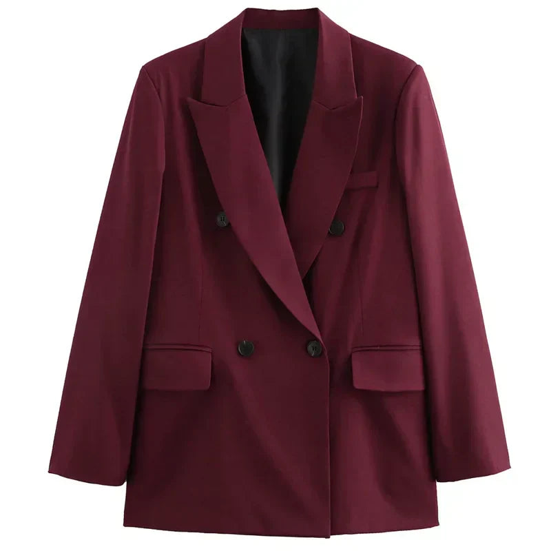 Davellia | Women's Double-Breasted Blazer Suit