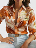 Davellia | Elegant Marble Print Button Blouse