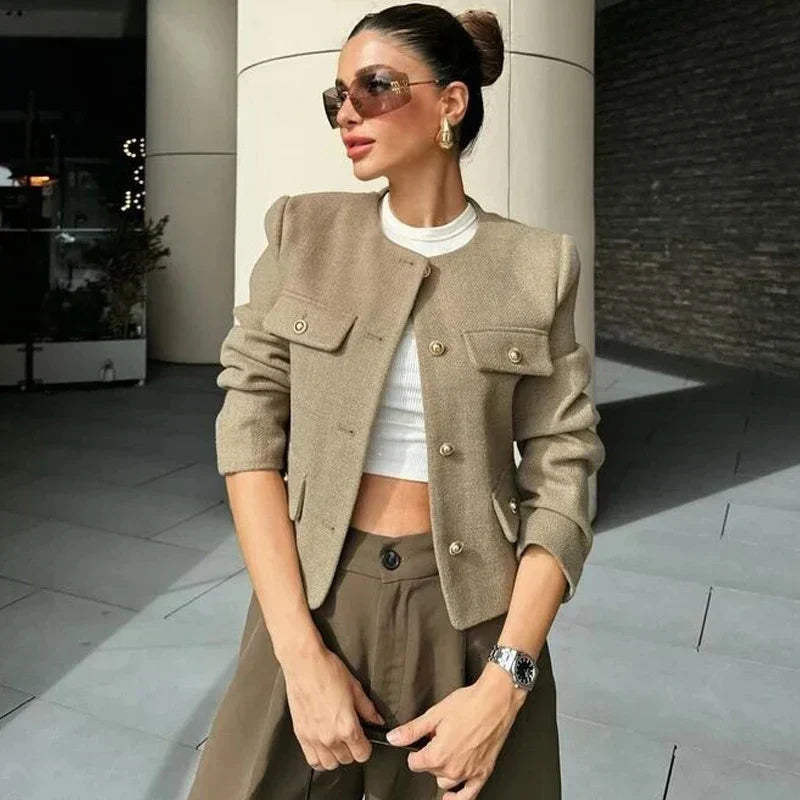 Davellia | Women's Cropped Blazer Jacket