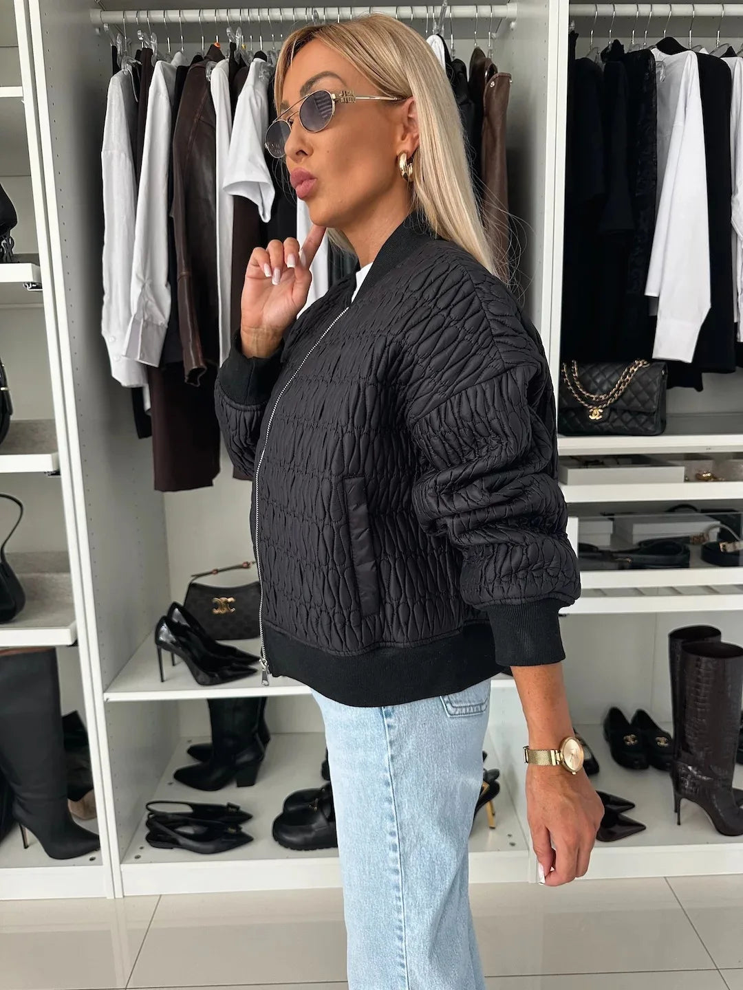 Davellia | Women’s Fashion Zip Front Quilted Jacket