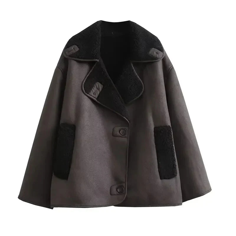 Davellia | Women's Shearling Aviator Jacket