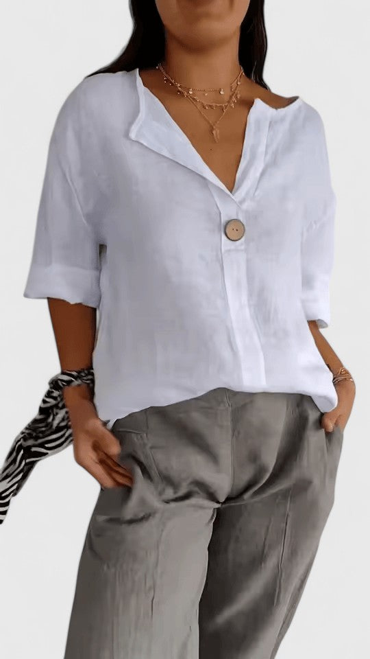 Davellia | Women’s Minimalist Button Casual Blouse