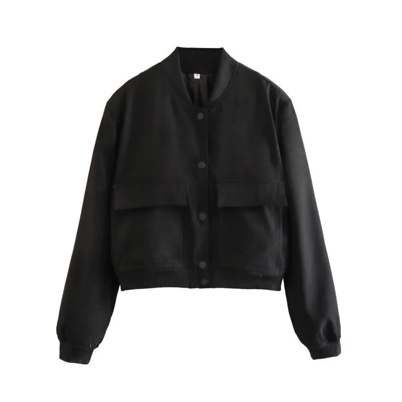 Davellia | Women’s Casual Pocket Front Bomber Jacket