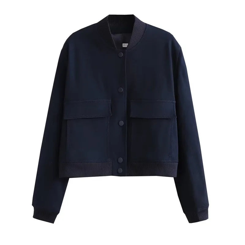 Davellia | Women’s Casual Pocket Front Bomber Jacket