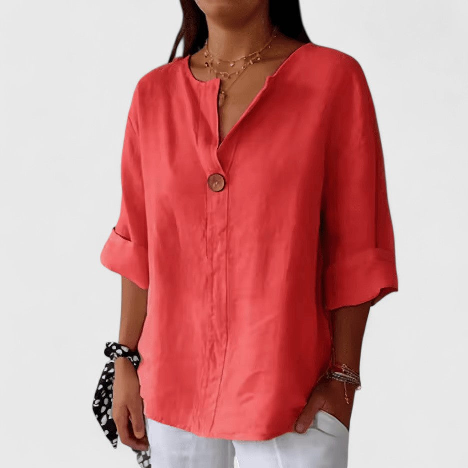 Davellia | Women’s Minimalist Button Casual Blouse