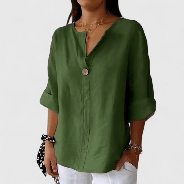 Davellia | Women’s Minimalist Button Casual Blouse