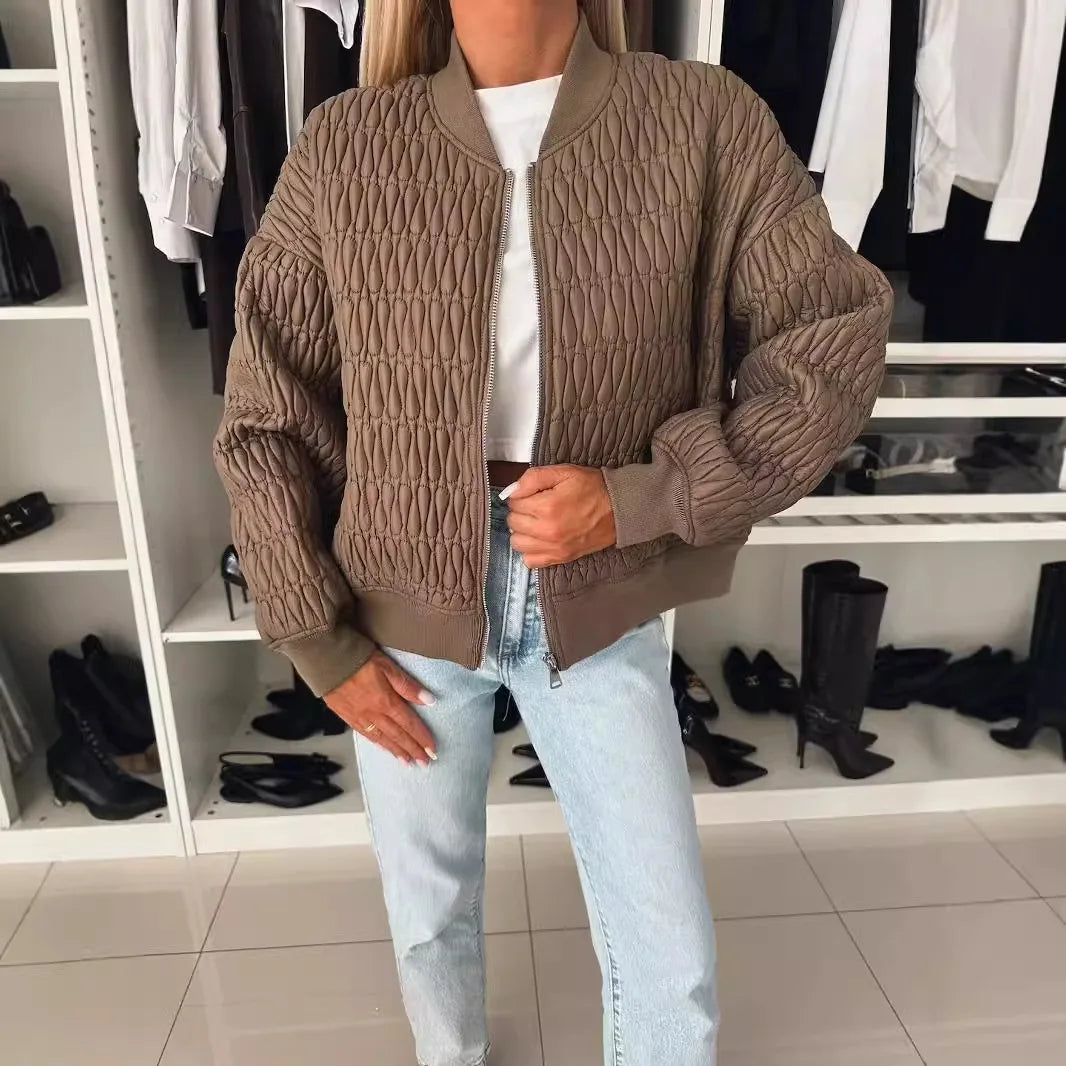 Davellia | Women’s Fashion Zip Front Quilted Jacket