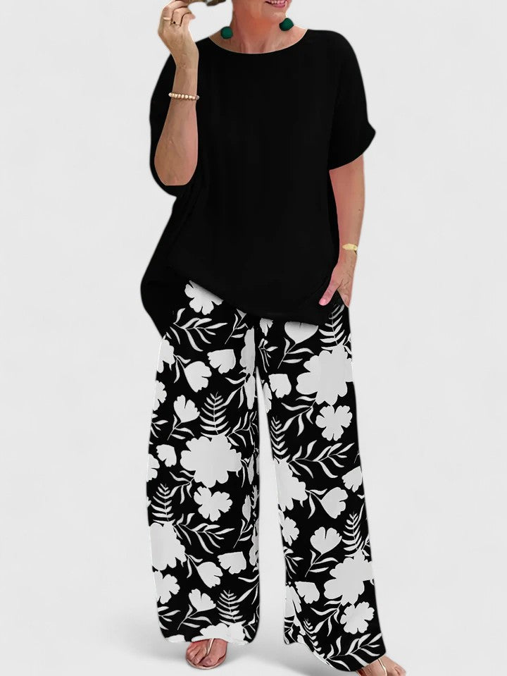 Davellia | Women’s Floral Wide-Leg Summer Pants