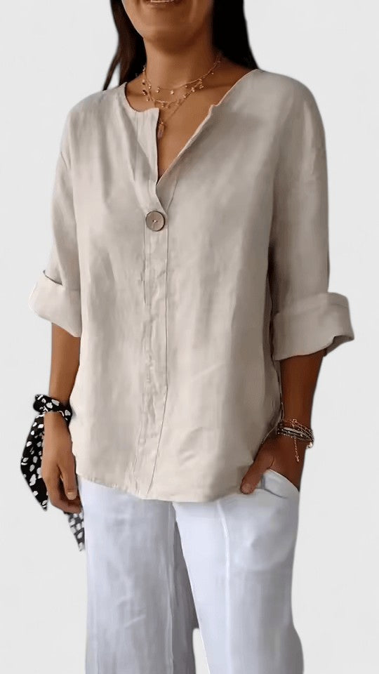 Davellia | Women’s Minimalist Button Casual Blouse