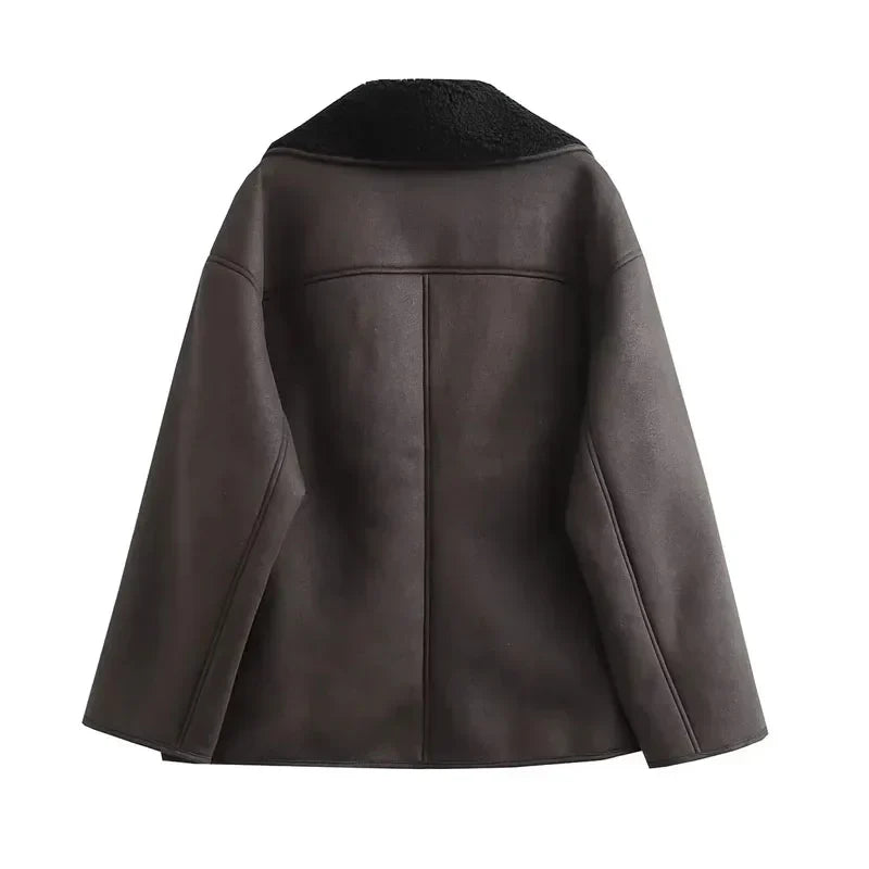 Davellia | Women's Shearling Aviator Jacket