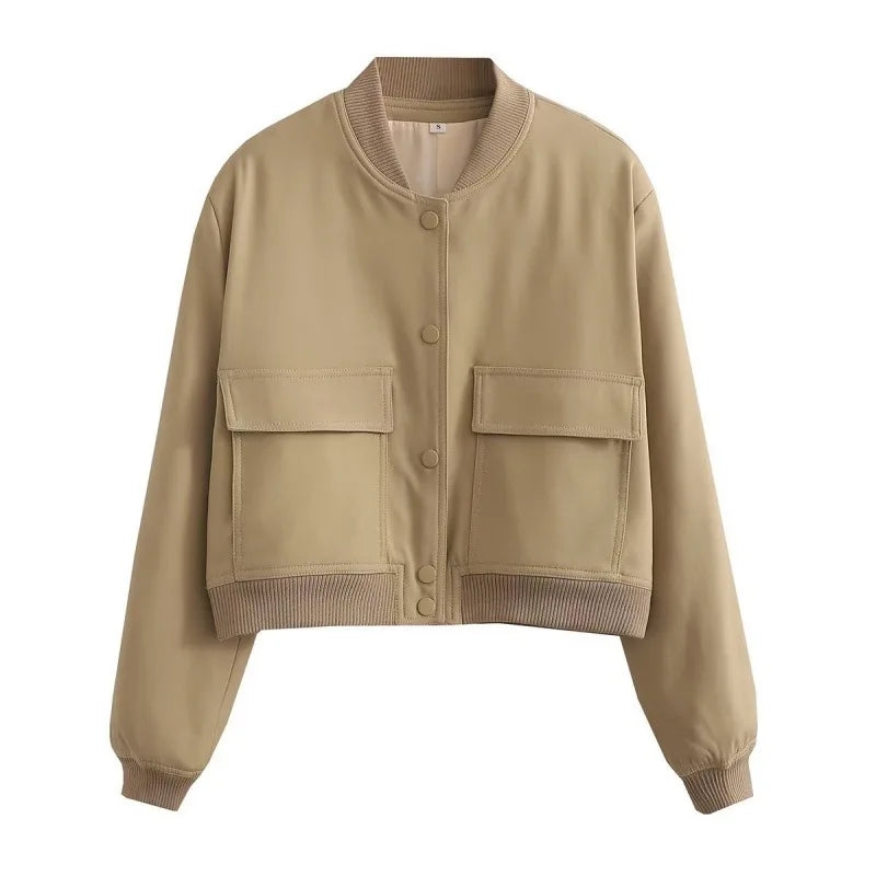 Davellia | Women’s Casual Pocket Front Bomber Jacket