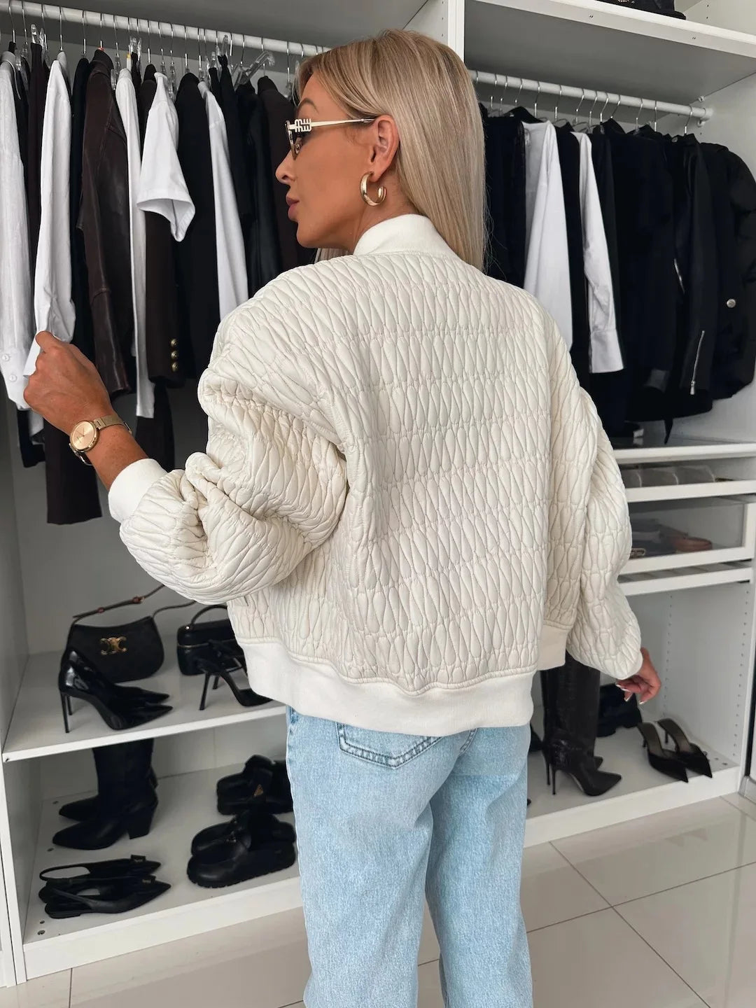 Davellia | Women’s Fashion Zip Front Quilted Jacket