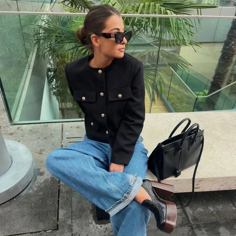 Davellia | Women's Cropped Blazer Jacket