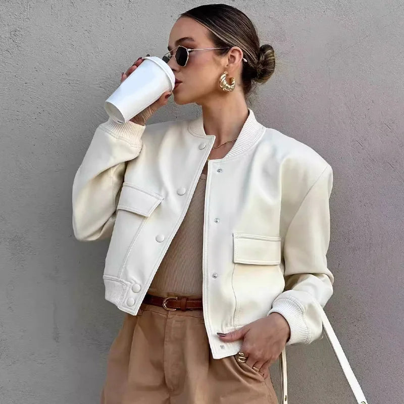 Davellia | Women’s Casual Pocket Front Bomber Jacket