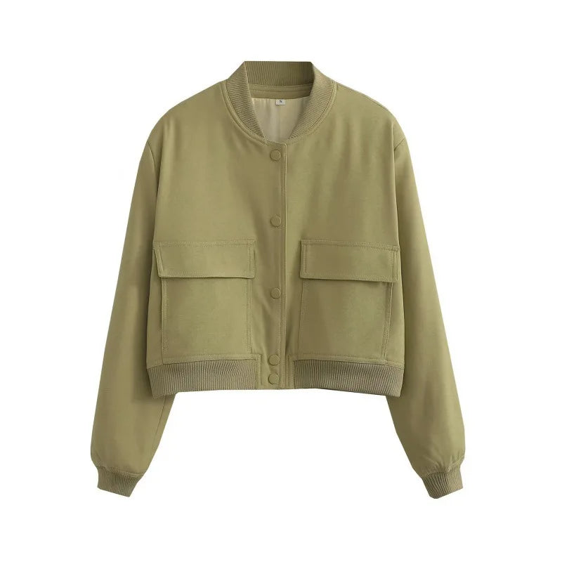 Davellia | Women’s Casual Pocket Front Bomber Jacket