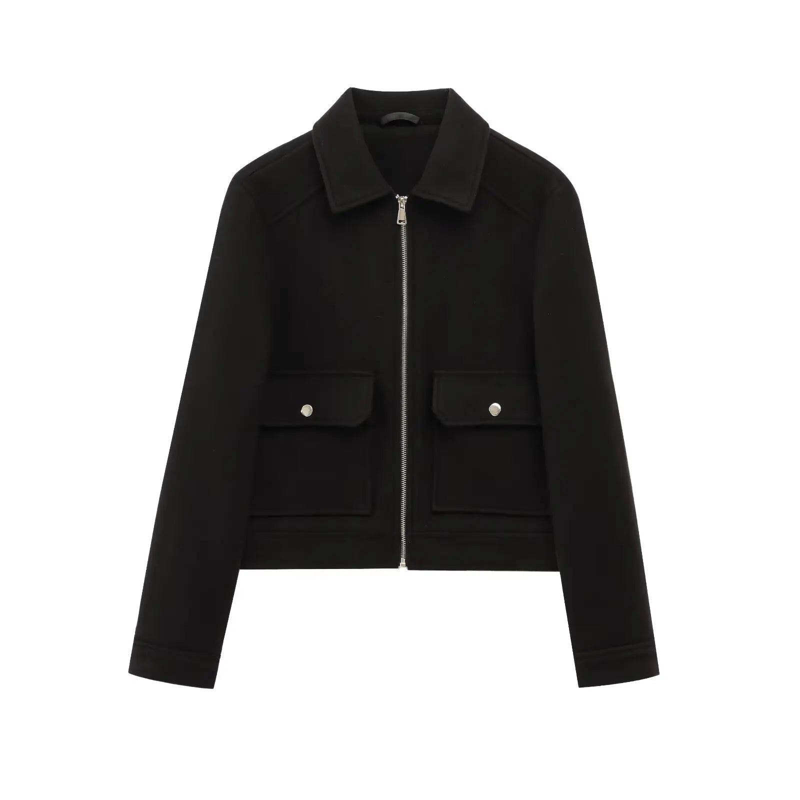Davellia | Women’s Zippered Wool Bomber Jacket