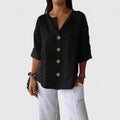 Davellia | Women's Linen Button-Up Casual Blouse
