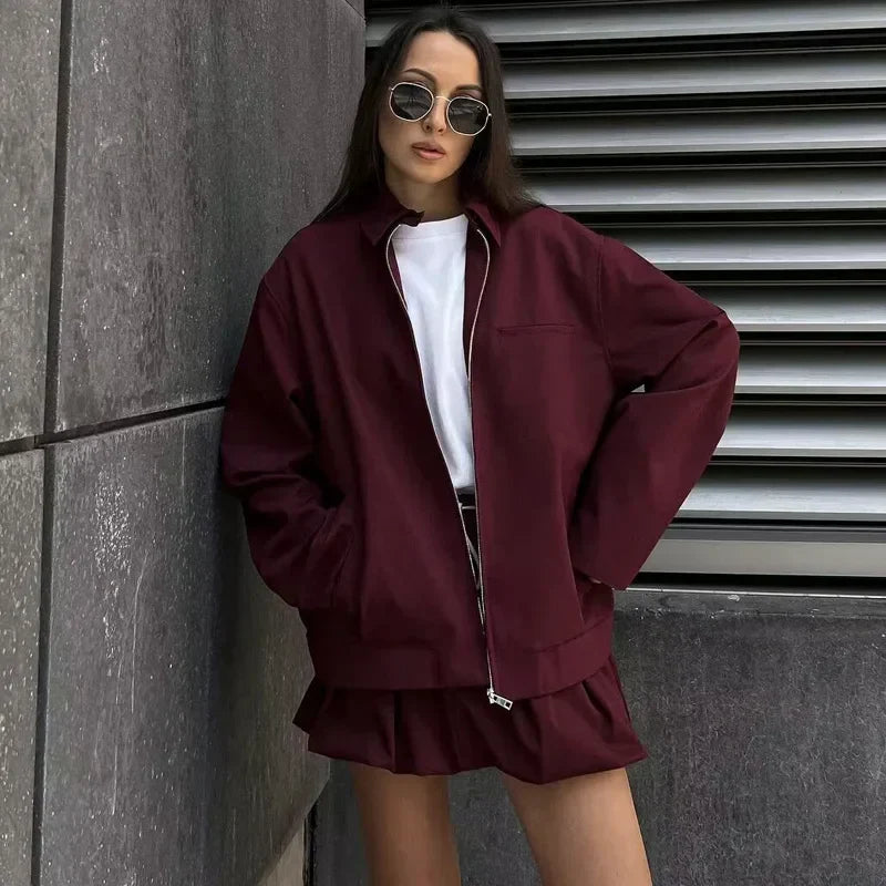 Davellia | Women's Zip-Up Bomber Jacket