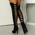 Davellia | Women’s Cutout Over-The-Knee High Heel Boots