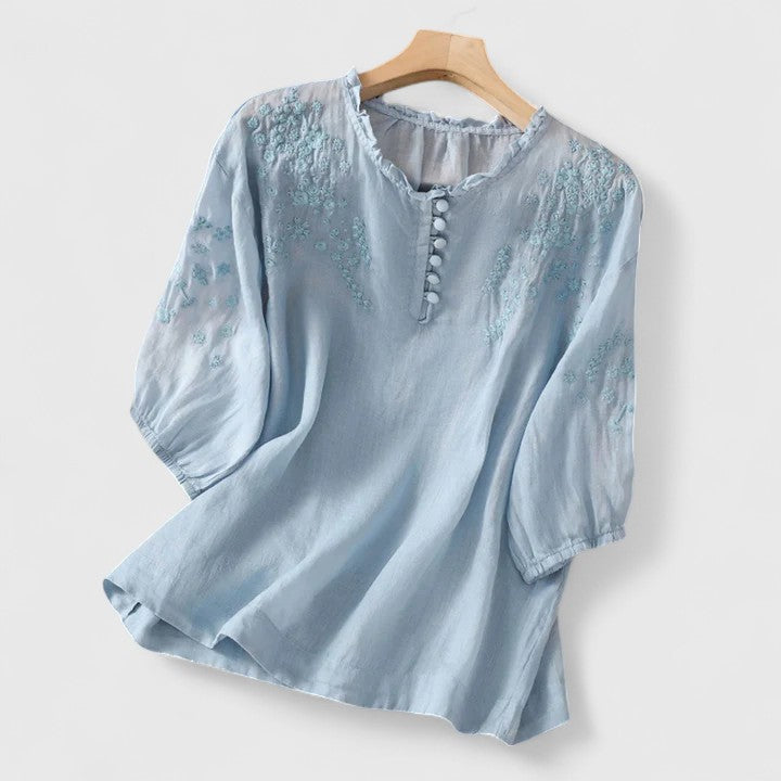 Davellia | Women’s Elegant Lace Button Blouse