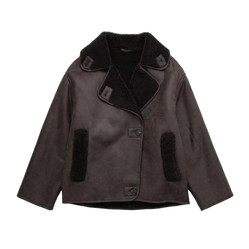 Davellia | Women's Shearling Aviator Jacket