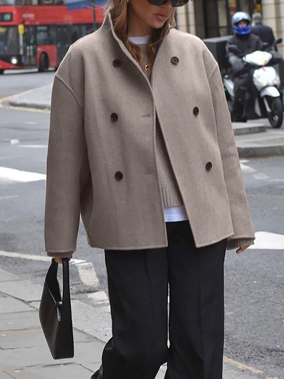 Davellia | Classic Chic Double-Breasted Coat for Women