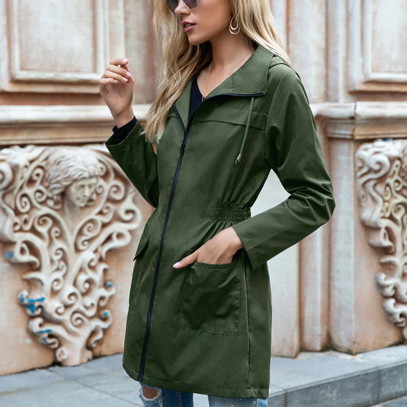Davellia | Women’s Casual Drawstring Hooded Rain Jacket