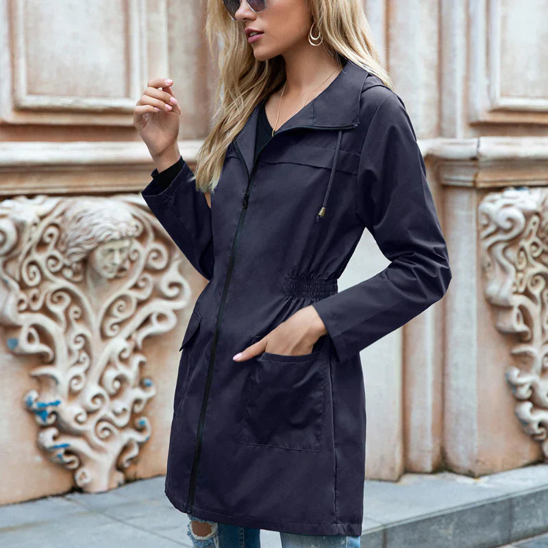 Davellia | Women’s Casual Drawstring Hooded Rain Jacket