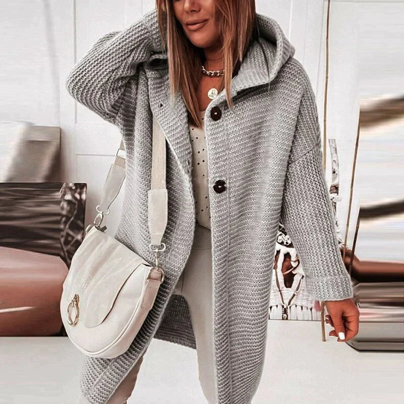 Davellia | Women’s Cozy Hooded Knit Cardigan Jacket